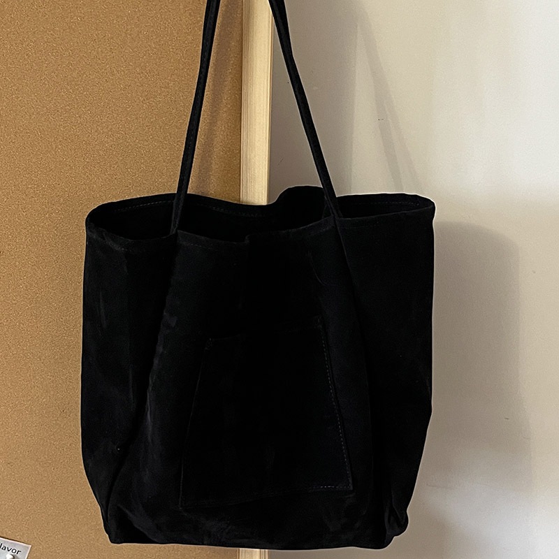 designer Autumn Winter Large Capacity Suede Lazy Style Single Shoulder Bag Large Bag Artistic Student Versatile Handbag Large Capacity Shopping Bag