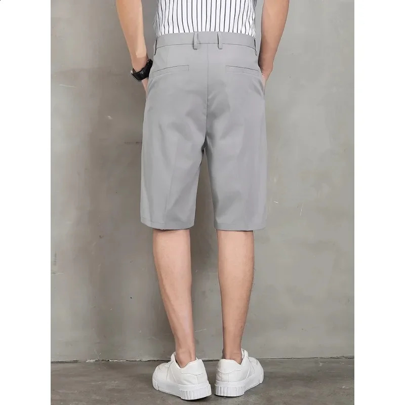 Summer Thin Ice Silk Breathable Loose Short Business Classic Casual Shorts Men Clothing Mens Short Sweatpants Korean 2025 250530