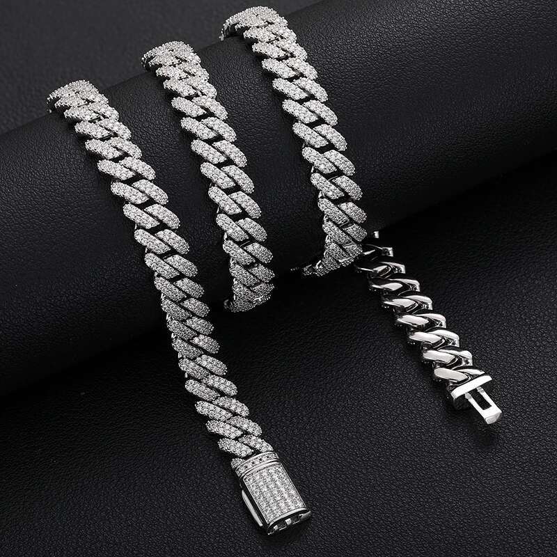 9mm 2 Row Crystal Micro Pave Iced Out CZ Miami Curb Cuban Link Necklaces Chains Bling Jewelry Fashion Hip Hop For Women Men Gift