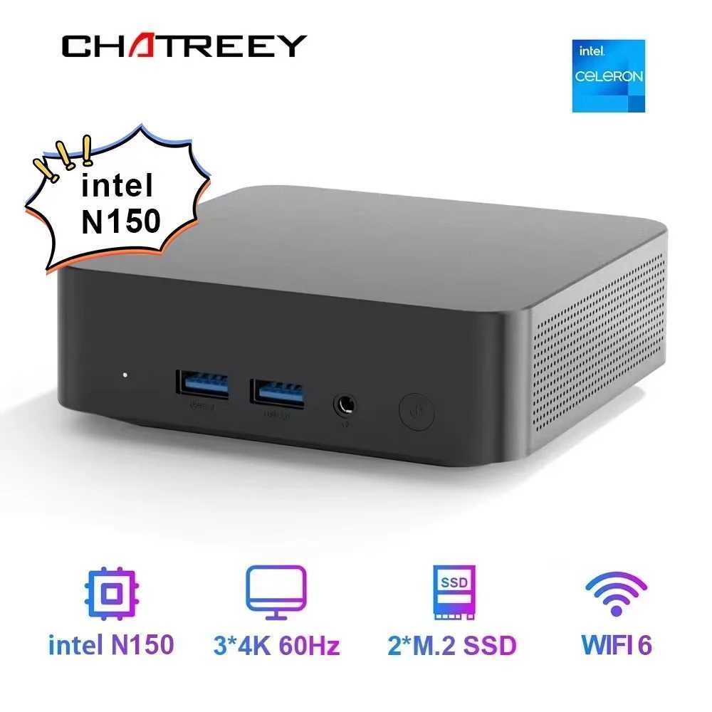 Chatreey T9H Mini PC Intel Twin Lake N150 WIFI 6Windows 11 Ultra Small Pocket Computer Dual SSD Full Function Type-C 4K 60Hz RGB X2506021