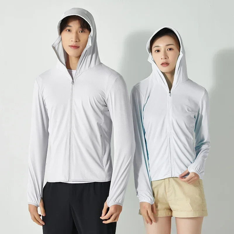 Summer Lightweight High-quality Ice Silk Outdoor Sunscreen Clothing For Couples Comfortable Cool Breathable UV Resistant Jacket 250529