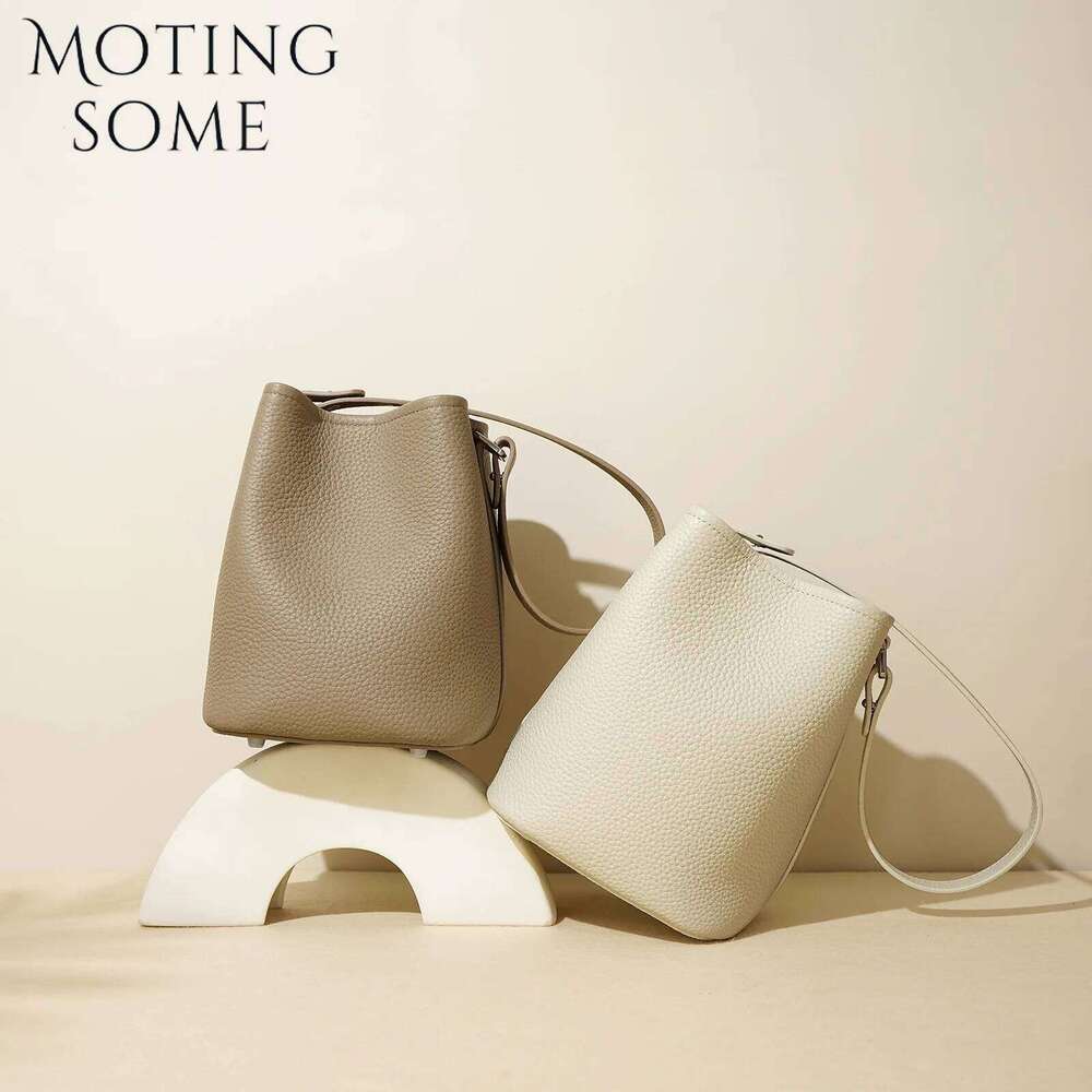 Motingsome Mini Shoulder Bucket Bags For Women Top Quality Cow Leather Handbag Small Casual Tote Cowhide Crossbody Bag 250514