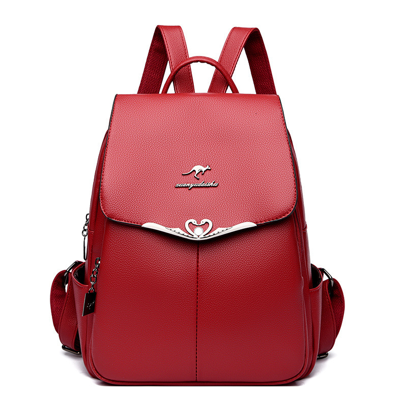 Free Shipping Hot-selling Soft Leather Backpack For Women New Korean Style Outdoors Simple Large Capacity Backpack Designer Bag Student School Bag Tra