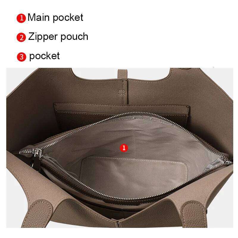 Tote Versatile Genuine Leather Women's 2025 New First Layer Cowhide Wind Chime Handbag Shoulder Bag Large Capacity