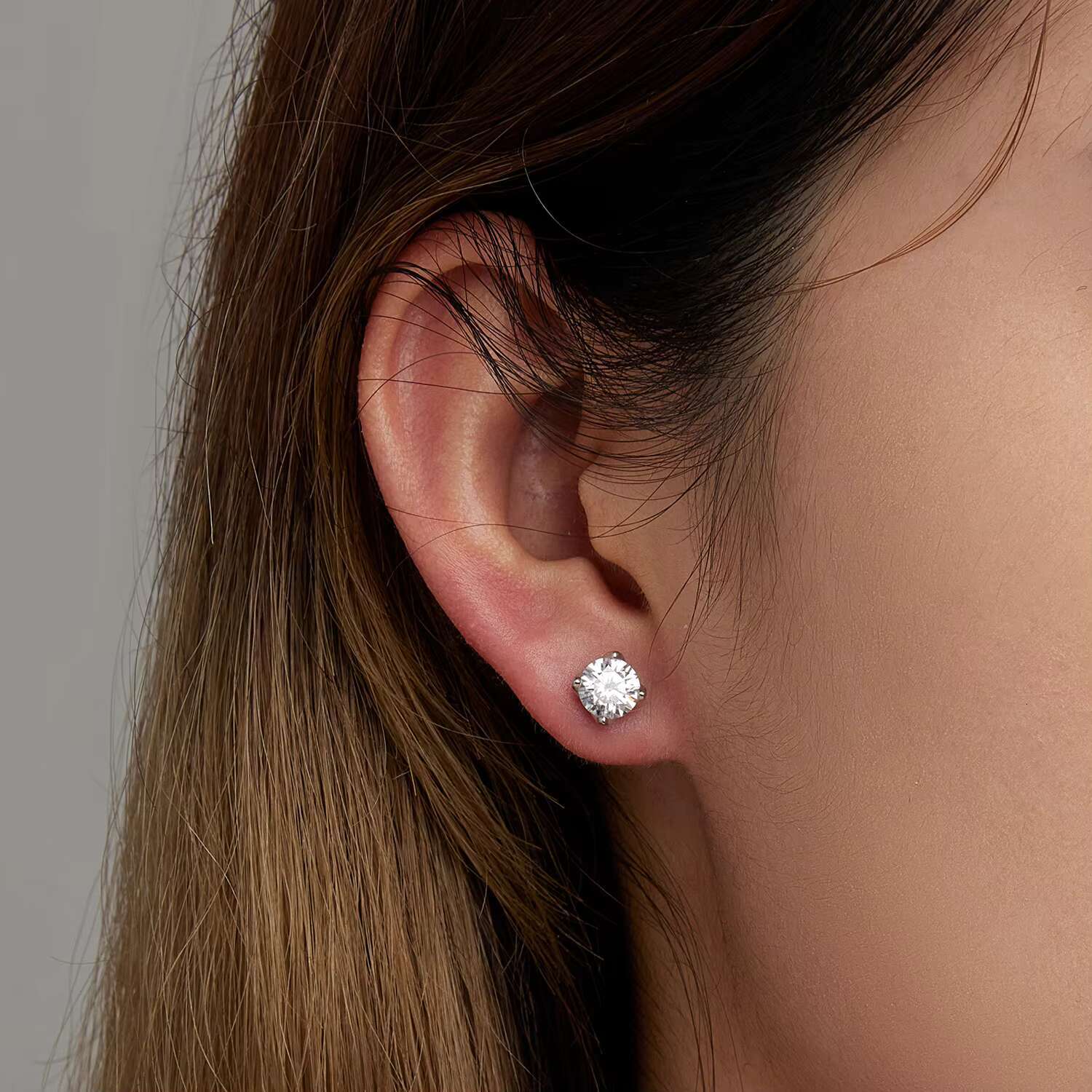 Luxury 925 Sterling Silver Round Cut 5mm 6.5mm with Gra Certificate Vvs Moissanite Women Earrings Jewelry