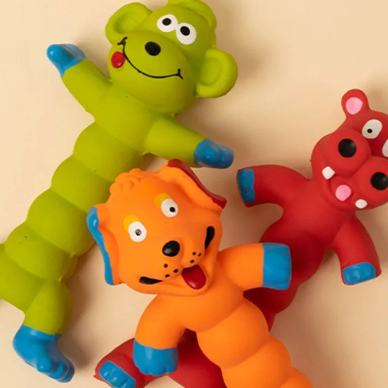 Rubber Dog Chewing Pet Toys Wholesale Funny Animal Shape Dog Toy Molar Teeth Cleaning Made of Latex Material Can Sound for Playing Puppy Toy 3pcs/Pack