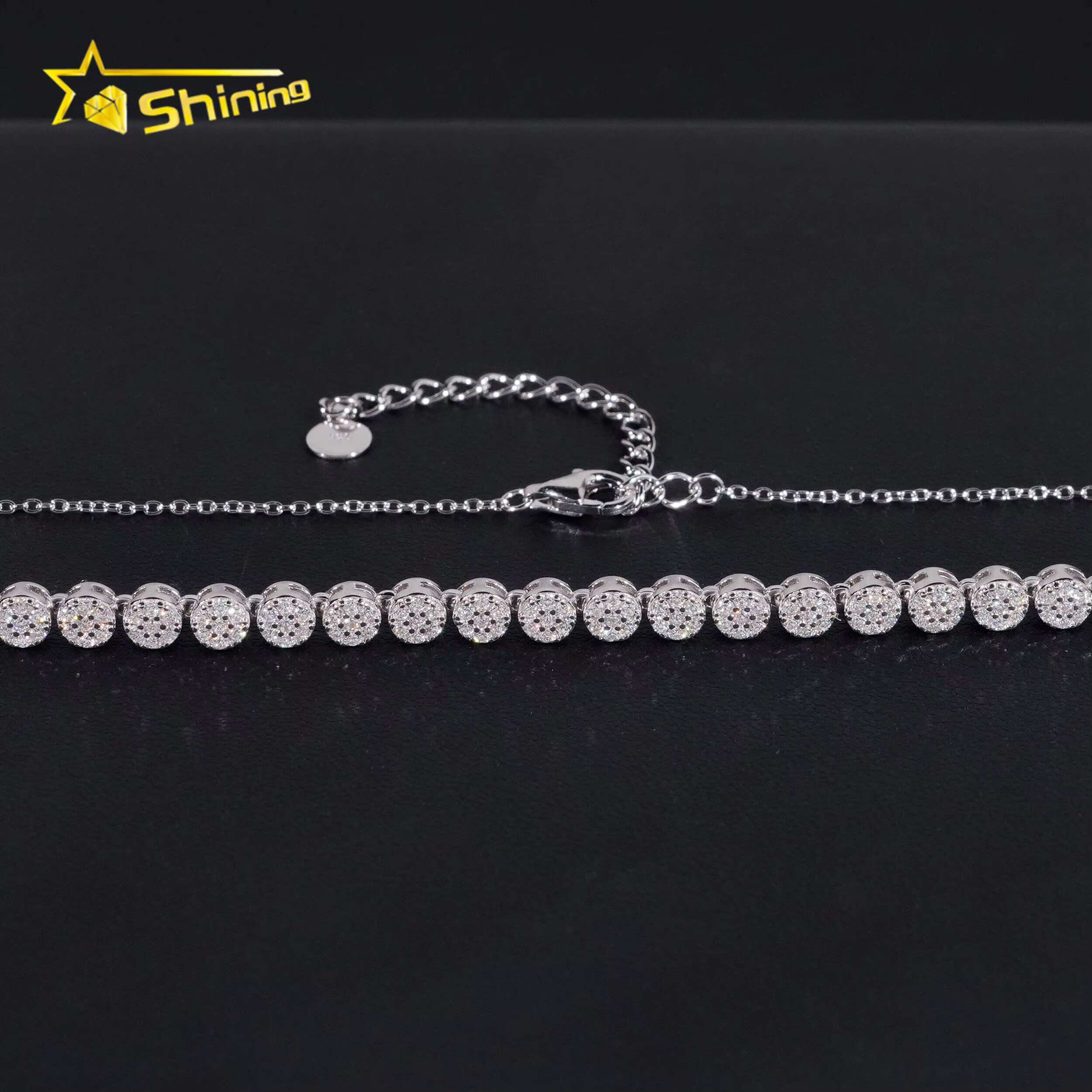 Fine Jewelry Ladies Necklace Men Women 925 Silver 4.4MM Width Moissanite Tennis Necklace Custom Hip Hop Iced Out Necklaces