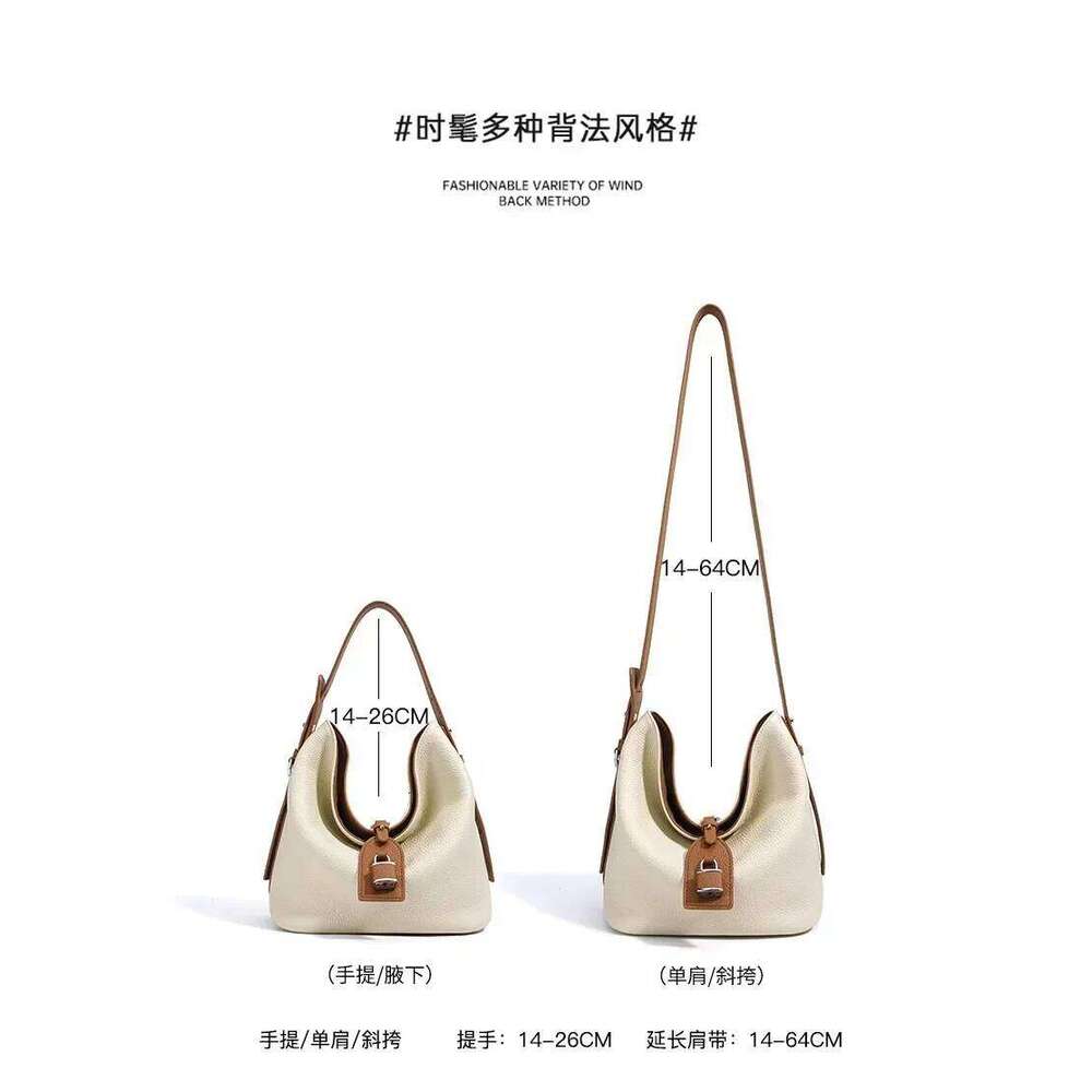 Genuine Leather Niche Designer Women Shoulder Daily Ladies Commuter Bucket Casual High Quality Crossbody Bag Female Handbag