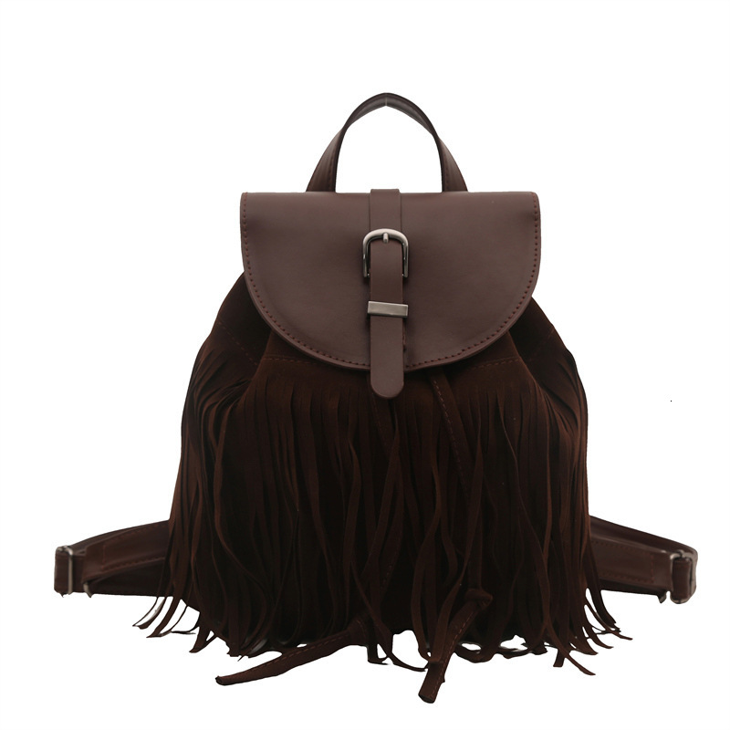 Free Shipping Designer Bag Simple Tassel Women 2025 New Model Students Commuting For Class Western Style Trendy Backpack