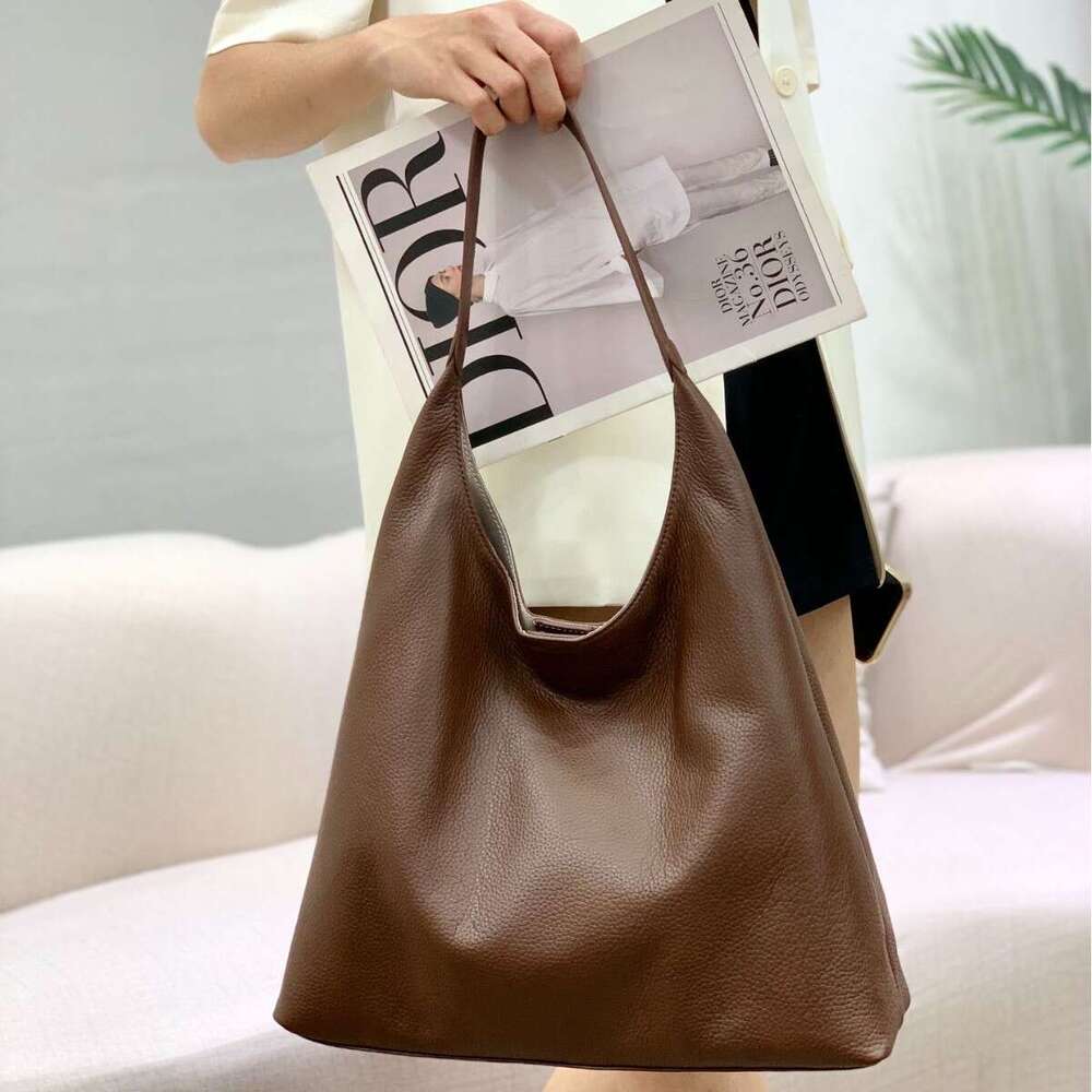Genuine Leather Women s High End Luxury Commuter Versatile Large Capacity Underarm Shoulder Crossbody Tote Bag