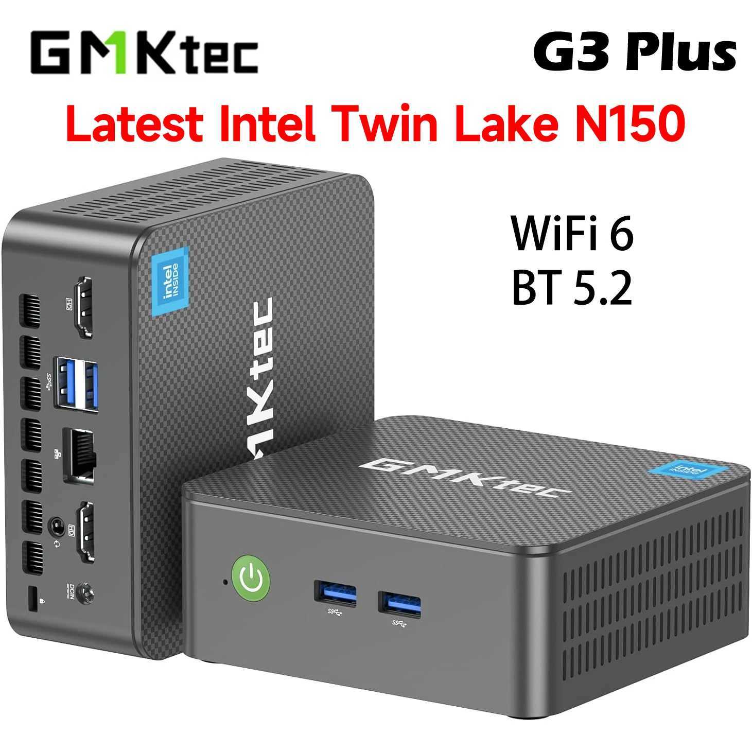 GMKtec G3 Plus Latest Twin Lake N150 Mini PC DDR4 3200MHz NVMe SSD WiFi6 BT5.2 Windows 11 Pro 2.5G RJ45 Desktop Office Computer X250602