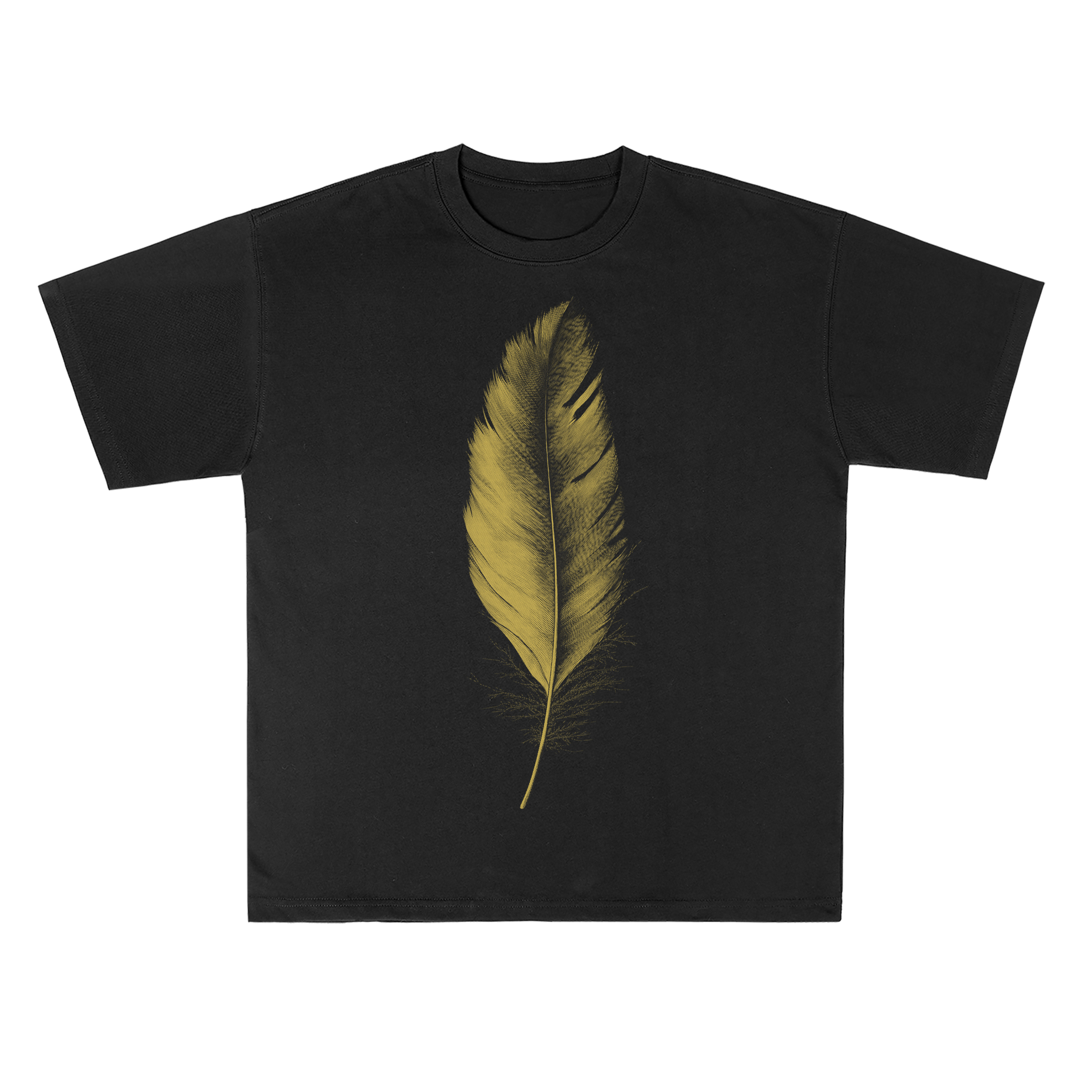 T-shirt men's top designer cotton T-shirt golden feather short sleeved clothing high-quality fashionable T-shirt