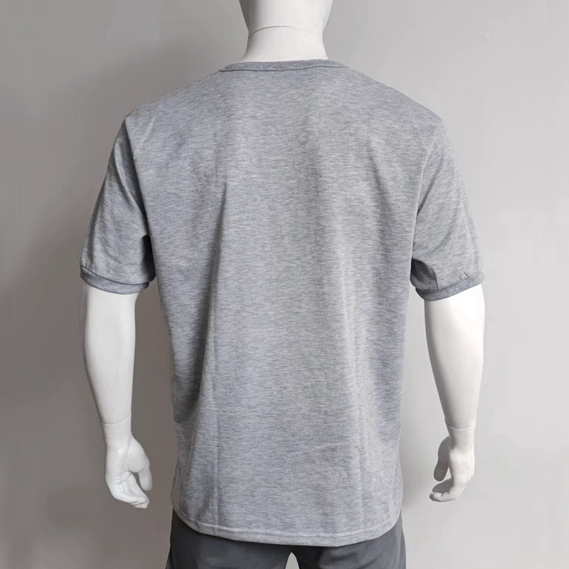 designer t shirt Mens Summer Loose Waffle-Knit Breathable Simple Casual Short-Sleeve Shirt