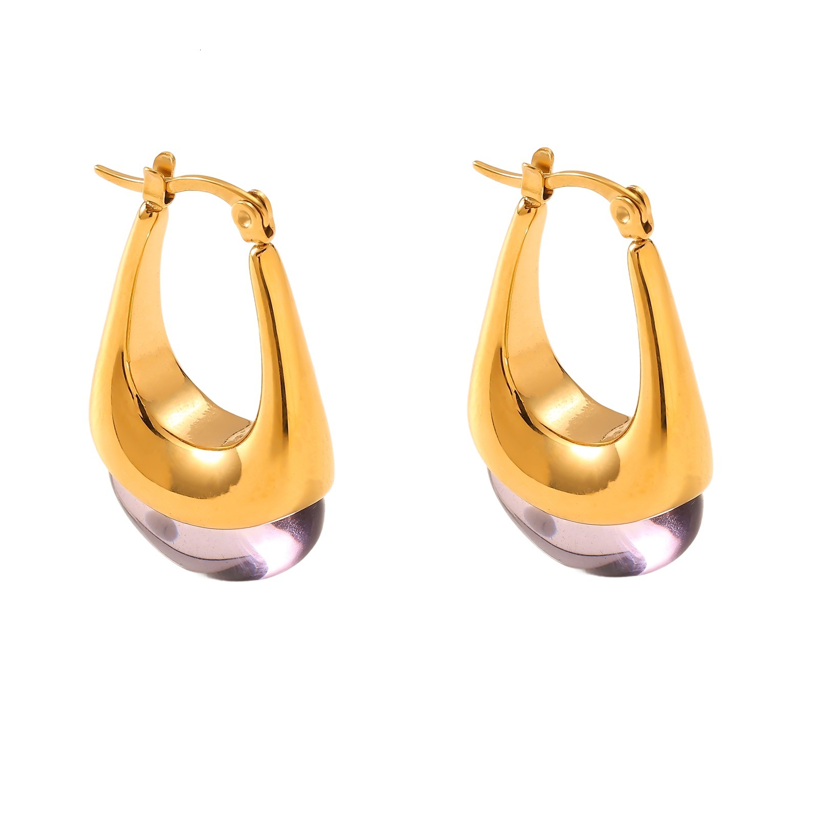 Natural Tiger Eye Stone Horseshoe Art Earrings for Women, Niche Design with a Sense of Sophistication and Elegant Ear Cuffs