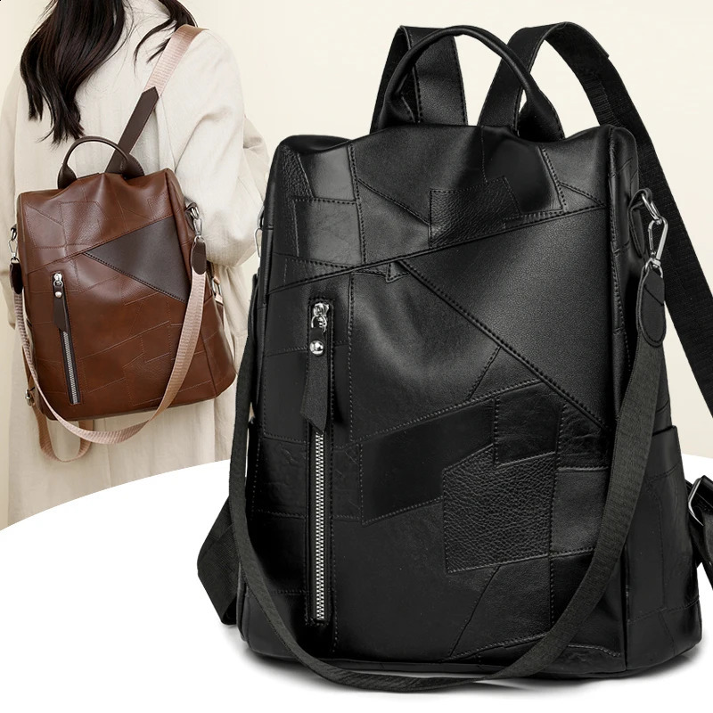 Fashion Casual Backpack Womens Bag Fashion Bag Large Capacity Shoulder Portable Student School Bag 250526
