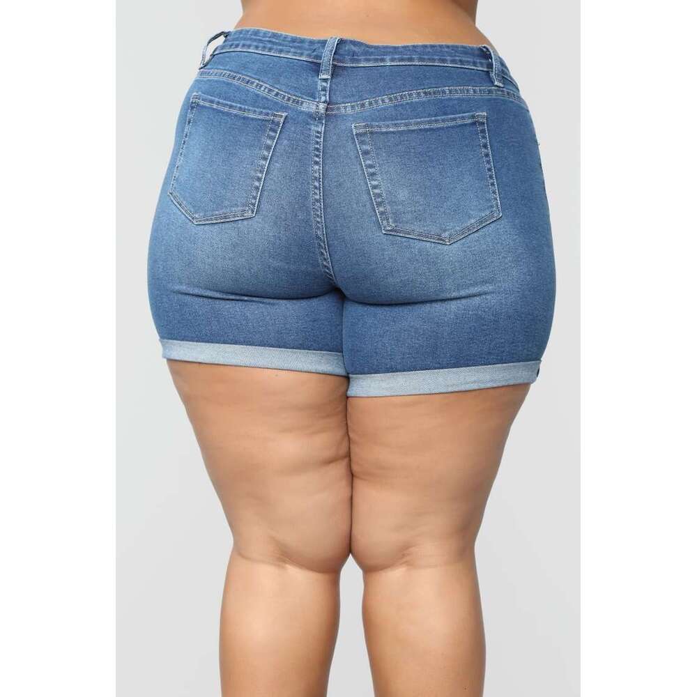 Denim Shorts Jeans Shorts Plus Size Fashion Stretch Denim Shorts For Women Ripped Short Jeans