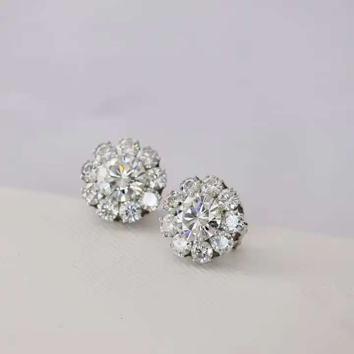 Trending 925 Sterling Silver Moissanite Diamond Engagement and Wedding Earring for Women Stylish New Arrival Jewelry Collection