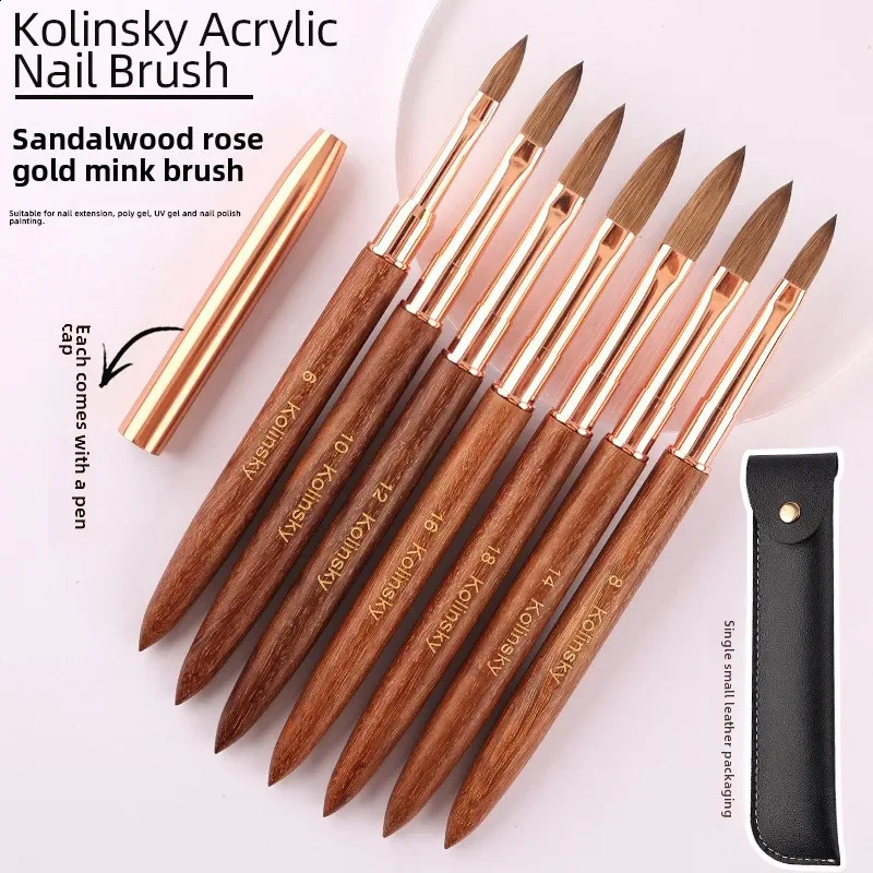 Nail Supplies for Professionals 100% Kolinsky Nail Art Brush Acrylic UV Gel Extension Pen Nail Polish Painting Drawing Brush 250528