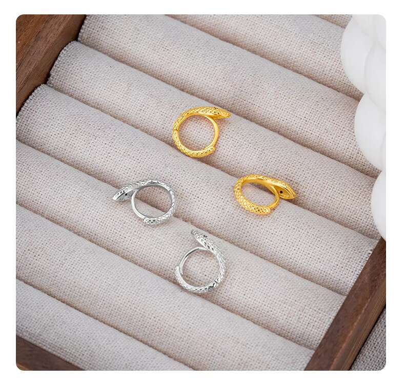 Bestseller Vintage Creative Luxurious Snake Shape Earrings S925 Sterling Silver Unique Diamond Set Snake Earrings
