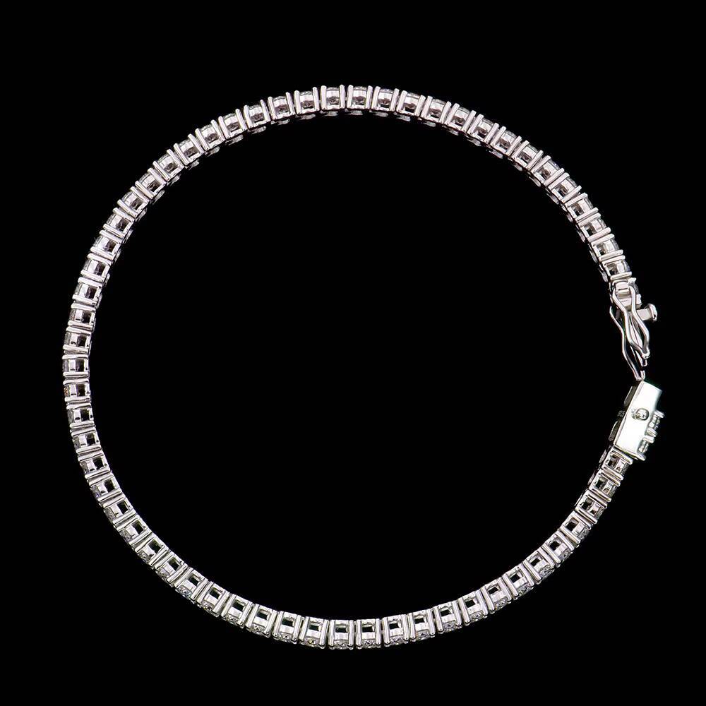 Unisex Hip-Hop 3mm Sier Gra Certified Vvs Mossanite Jewelry Tennis Chain Bracelet Moissanite