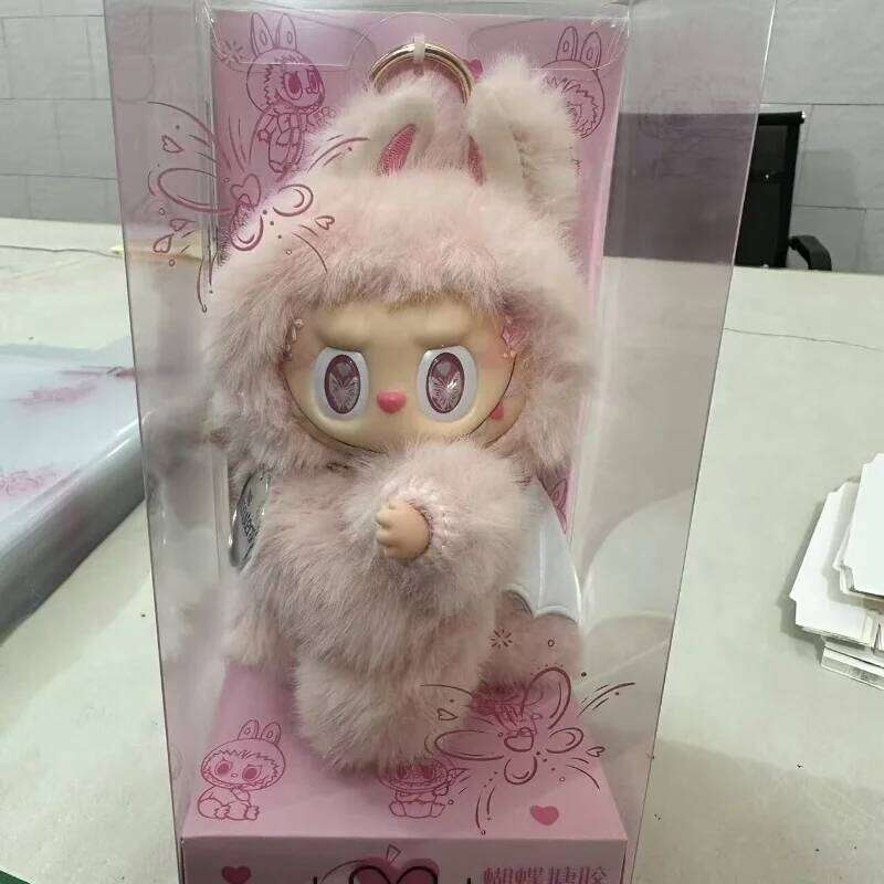 High Quality Zimomo Little Leader Change Baby Butterfly Pink Limited Edition Plush Vinyl Labubu Doll Pendant Gift Replica designer bag