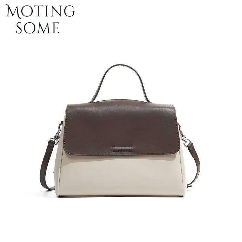 Leather Bag Women's 2024 New Commuter Tote Bag, Versatile Niche High-End Large-Capacity Shoulder Handbag 250514