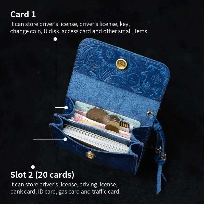Handmade Genuine Leather Coin Purse The First Layer Cowhide Holder Money Bag Small Mini Wallet Business Card Case
