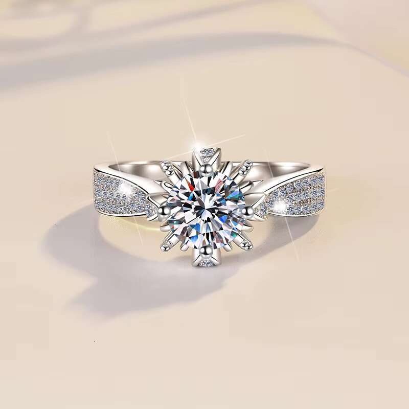 Fine Jewel Popular White Gold Ladies Womens Premium Diamond Ring Classic S925 Sterling Silver VVs1 Moissanite Ring