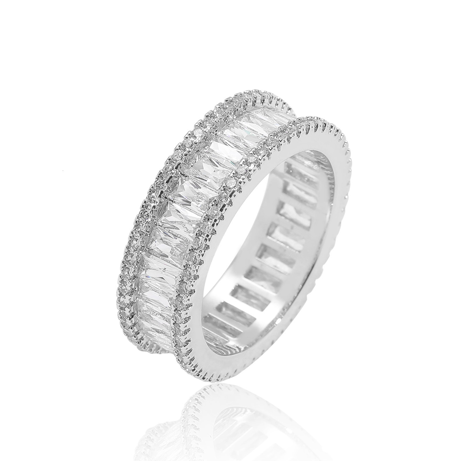 Cross Hip Hop Jewelry Set with Moissanite T Square Moissanite Ring Couple Simple Personality Mens Ring moissanite