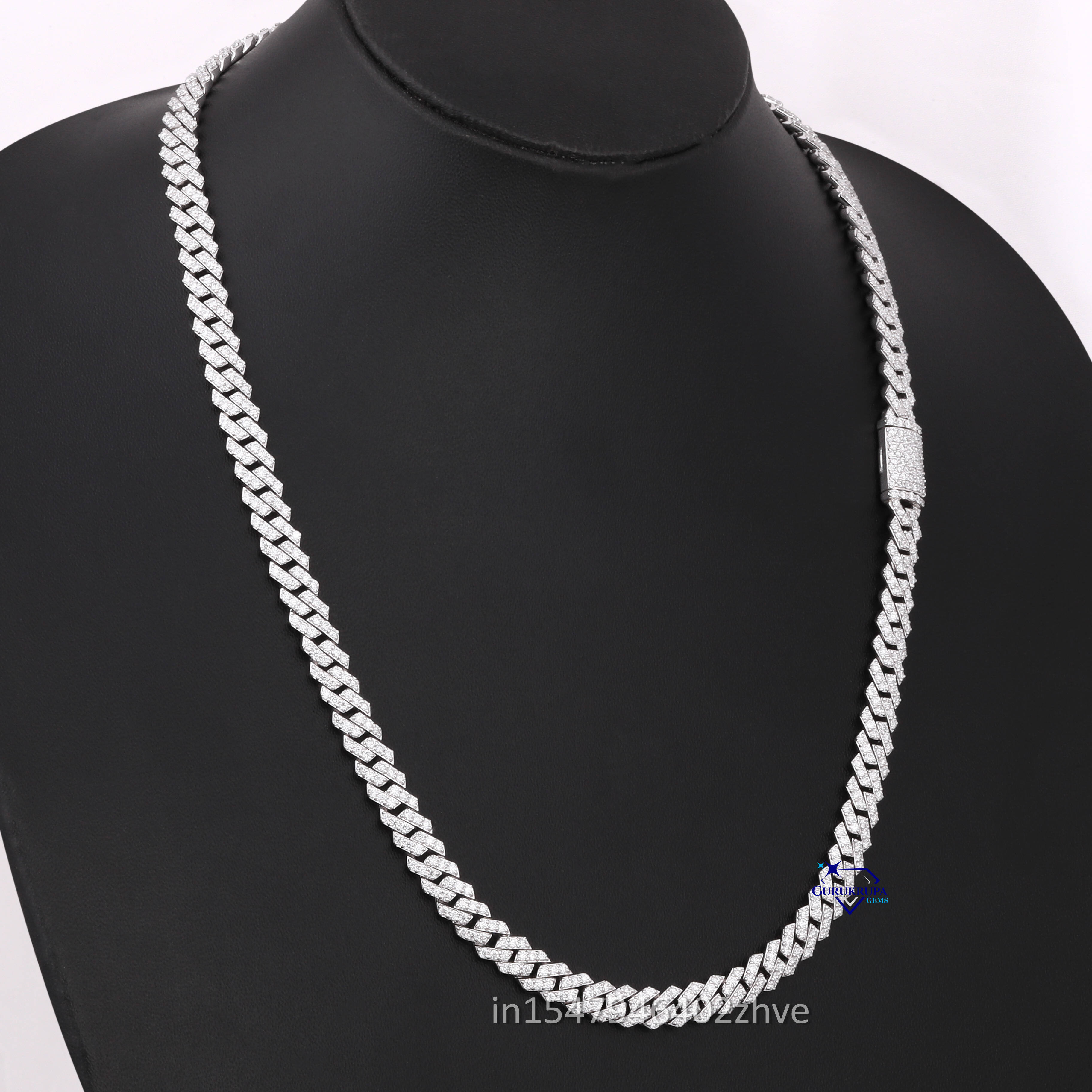 Miami Cuban Chain Necklace Iced Hip Hop Men's Jewelry Pure Sier Laboratory Planting VVS Women's Clarity