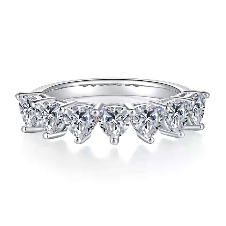 Luxury Jewelry Mossanite 925 Sterling Silver Ring Trillion Shape White Gold Plated Moissanite Engagement Rings for Women