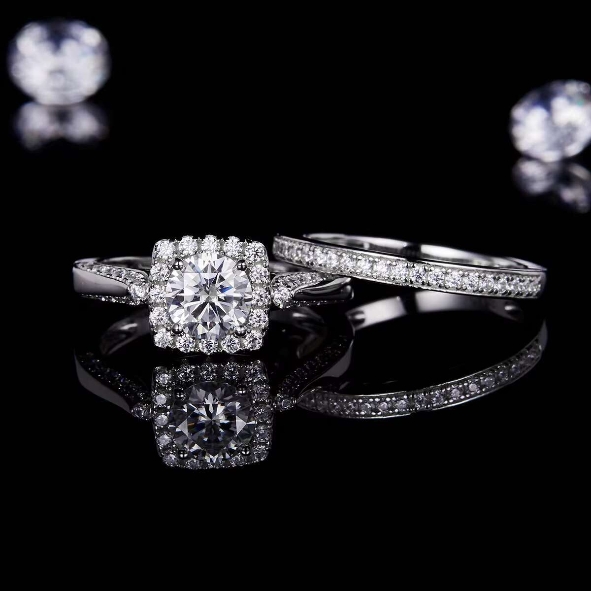 Mens Jewelry Moissanite Diamond RING for Couple Wedding 925 Sterling Silver Engagement Band with Round Stone GRA Certificate