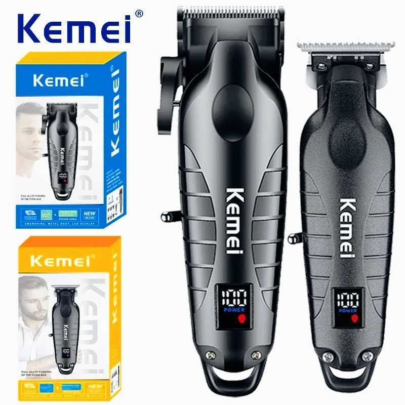 Kemei 2290 2293 Profesional Cordless Hair Clipper Men Barber Fade Clipper And Zero Gapped Trimmer Set Electric Hair Cutting Kit S2562