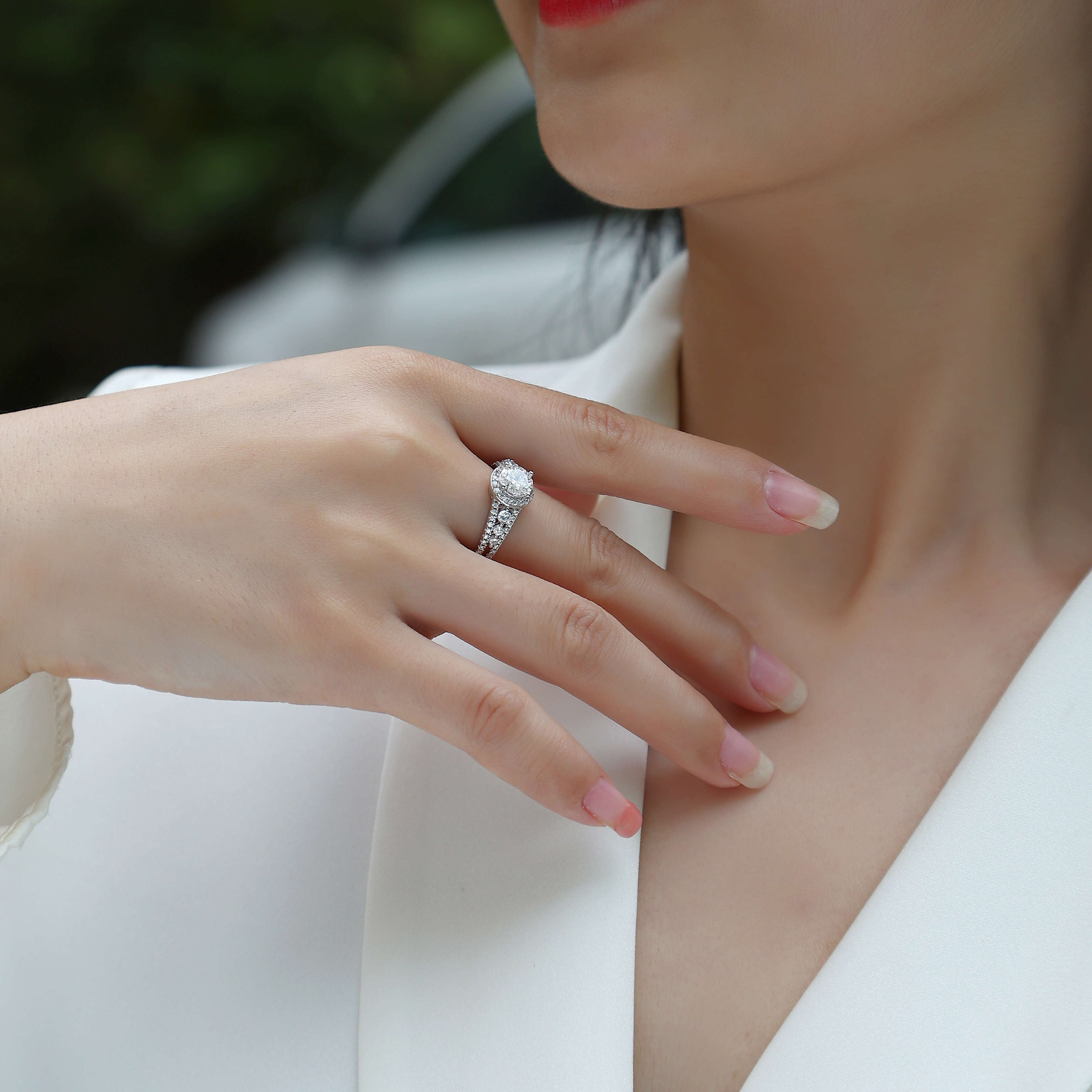 S925 Luxury Diamond Rings Women Custom Ring Vvs Moissanite Diamond Ring for Women