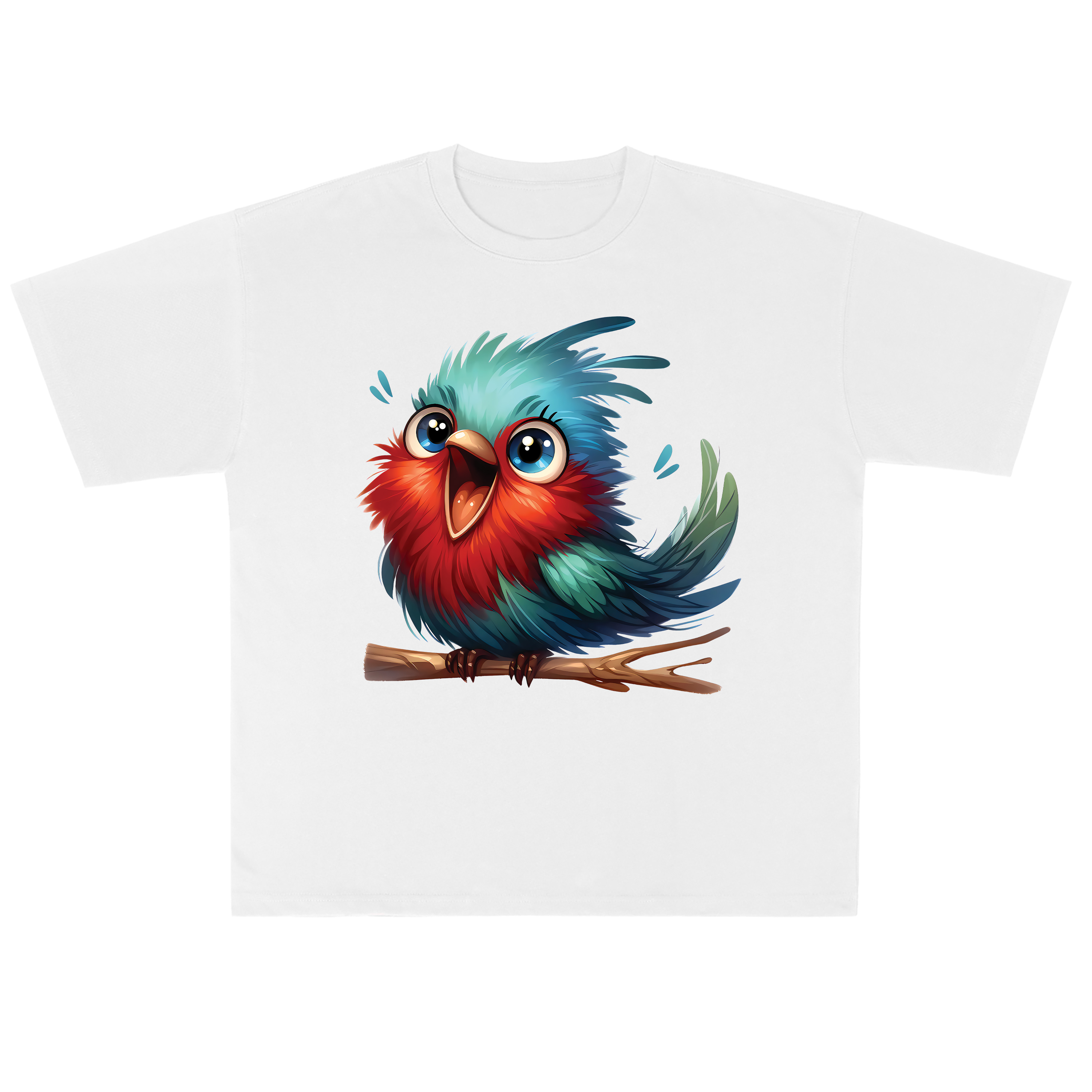 T-shirt men's top designer cotton T-shirt bird short sleeved clothing high-quality fashionable T-shirt