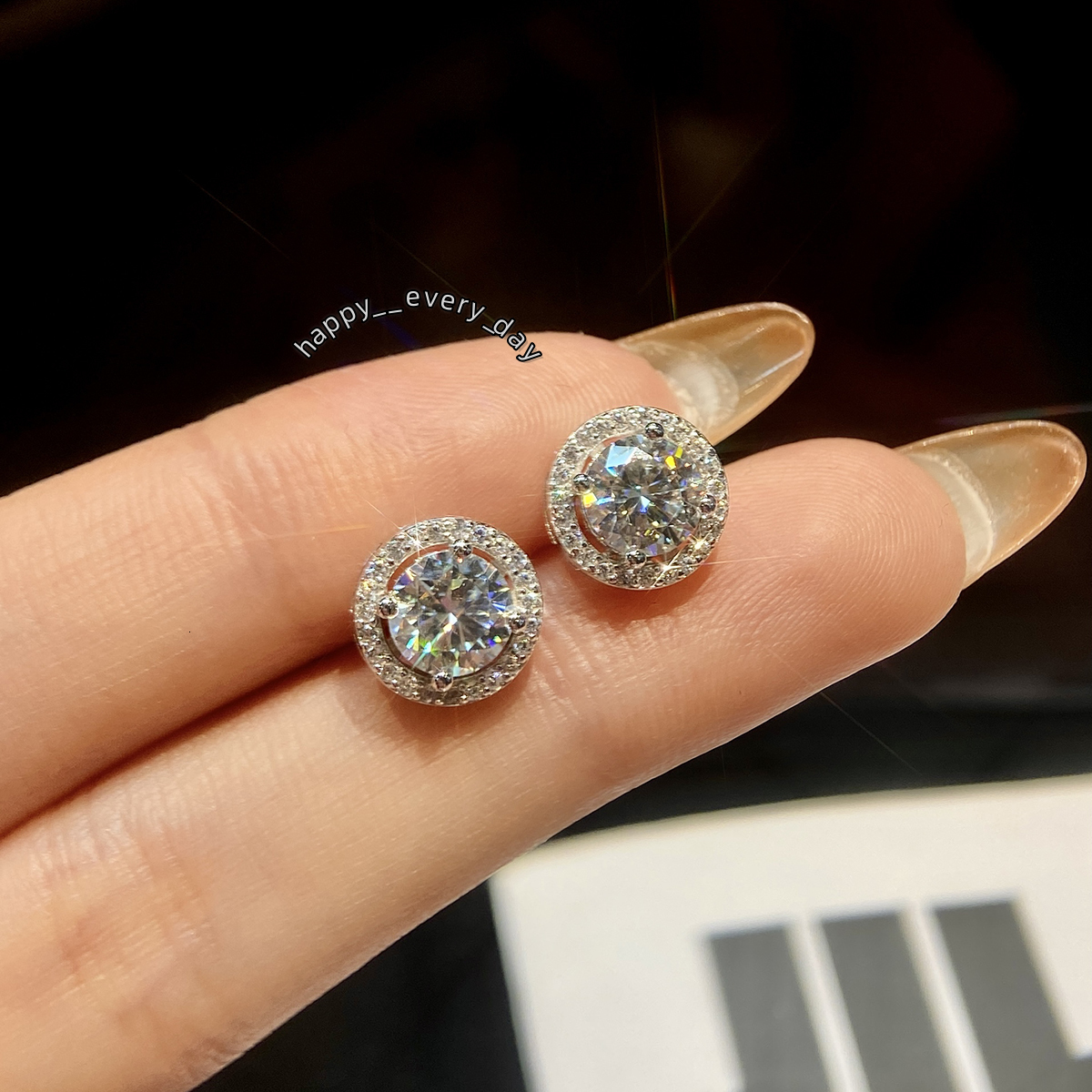 Fashion Hip Hop Gra Certified Diamond Moissanite Vintage Stud Earrings 925 Silver 18k Gold Plated Women Engagement Fine Jewelry