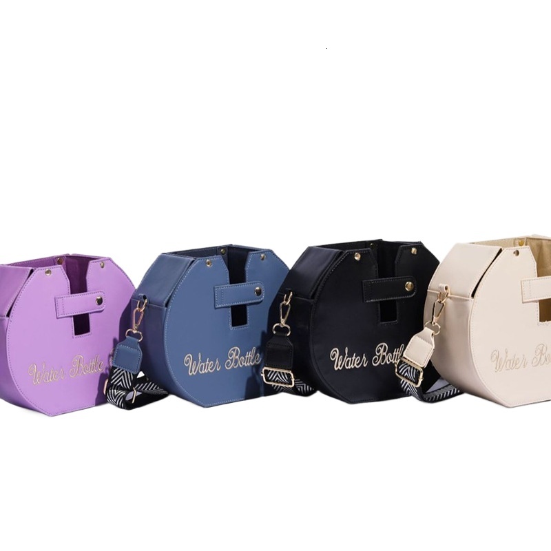 designer Cross-Border Hot-Selling Outdoor Portable Drink Bottle Water Cup Bag 2025 New Purple Large Insulated Cup Shoulder Crossbody Bag