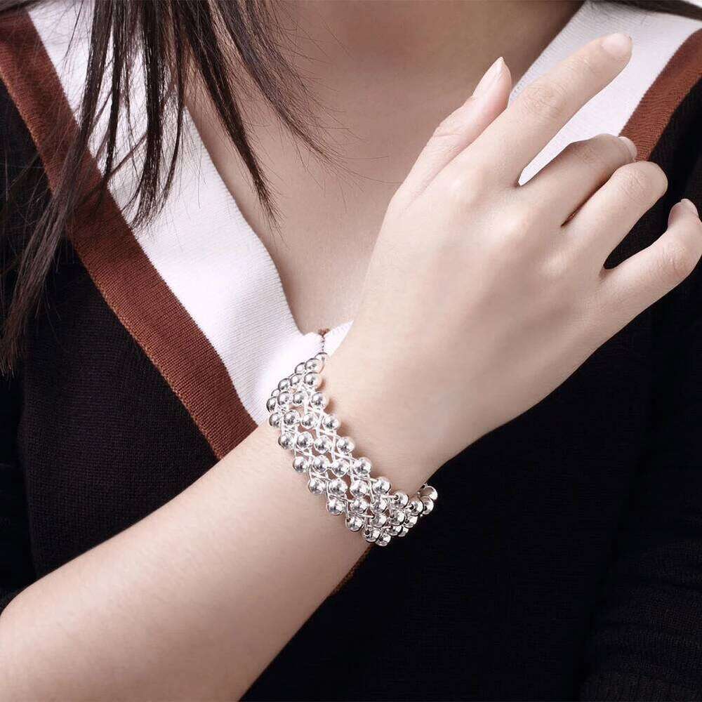 Popular Brands Fine Grape Beads Pendant Bangle Sterling Sier Jewelry Set Earrings Bracelet Rings Necklaces For Women Gifts