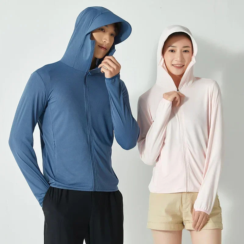 Summer Lightweight High-quality Ice Silk Outdoor Sunscreen Clothing For Couples Comfortable Cool Breathable UV Resistant Jacket 250529