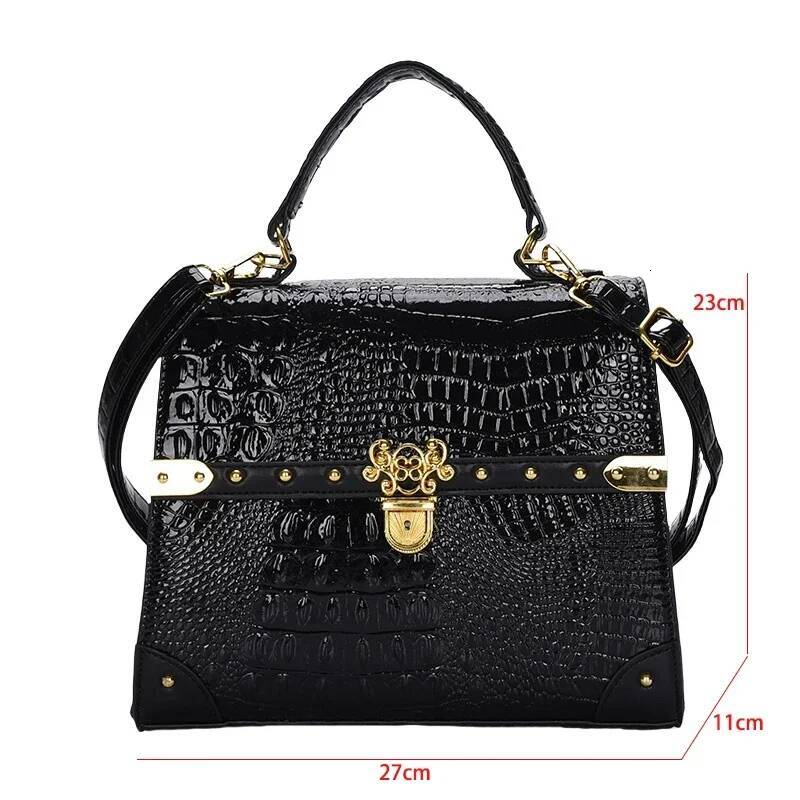 2025 New Women's Small Square Bag Top Brand Single Shoulder Trendy Handbag Classic Bag Designer Women's Crocodile Pattern Crossbody Bag