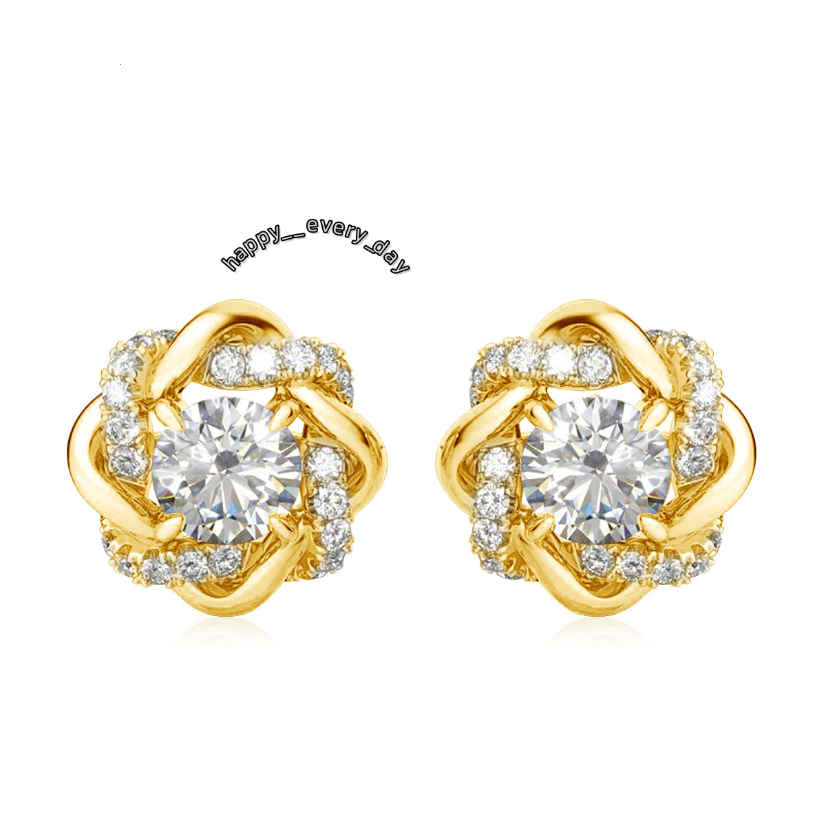 High Quality Jewelry Factory Wholesale 925 Sterling Silver Woman Exquisite Gift Petals 1 Carat Moissanite Earrings