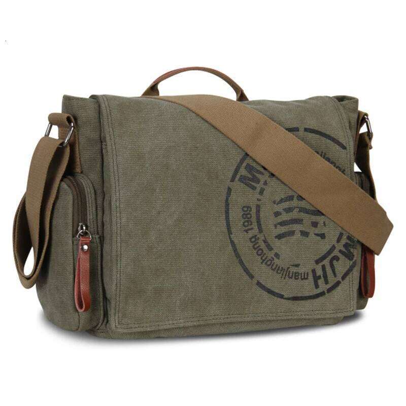 Manjianghong Leisure Canvas Men's Briefcase Bags Quality Guaranteed Man's Shoulder Fashion Business Functional Messenger Bag