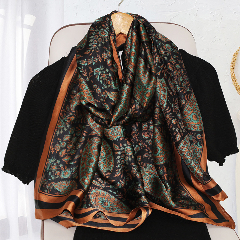 Long Spring and Autumn New Decorative Sun Protection Shawl Neck Printed Scarf Factory