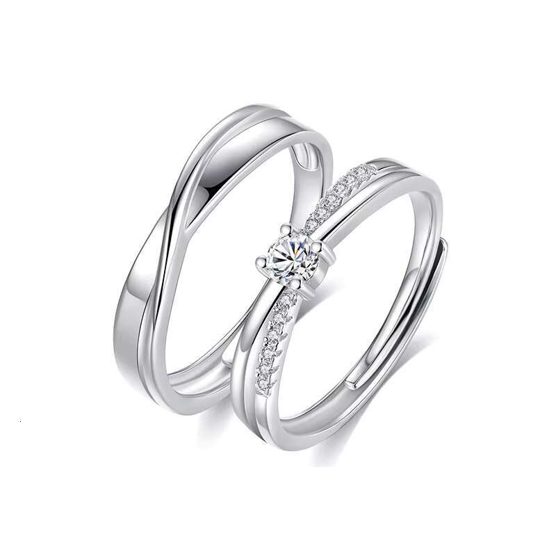 925 Silver Mobius Ring Classic Ins Popular Baguette Shape Moissanite Simple Elegant Mens Womens Fine Ring for Anniversaries