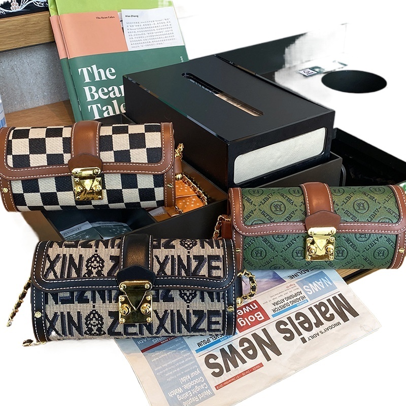 designer Custom Cross-Border Foreign Trade Women's Bag Luxury Fashion Babylon Chain Bag Cover Style Single Shoulder Crossbody Handbag Small Squar