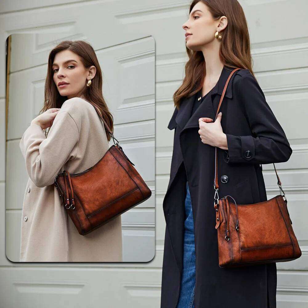 MOTAORA High Quality Genuine Leather Crossbody Bags For Women Satchel Purse Hobo Handbags Ladies Vintage Shoulder Bag 2025 New