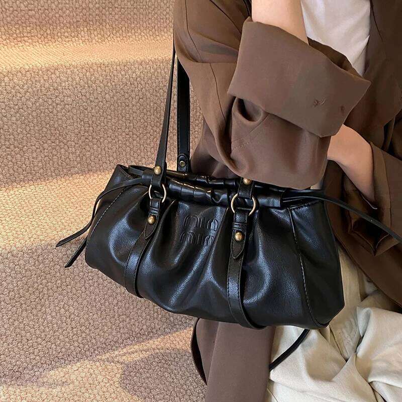 New Wine Red Bag For Women Famous Popular Armpit Shoulder Bag Large Retro Hand-Held Totes Bags Handbags And Purse Ladies