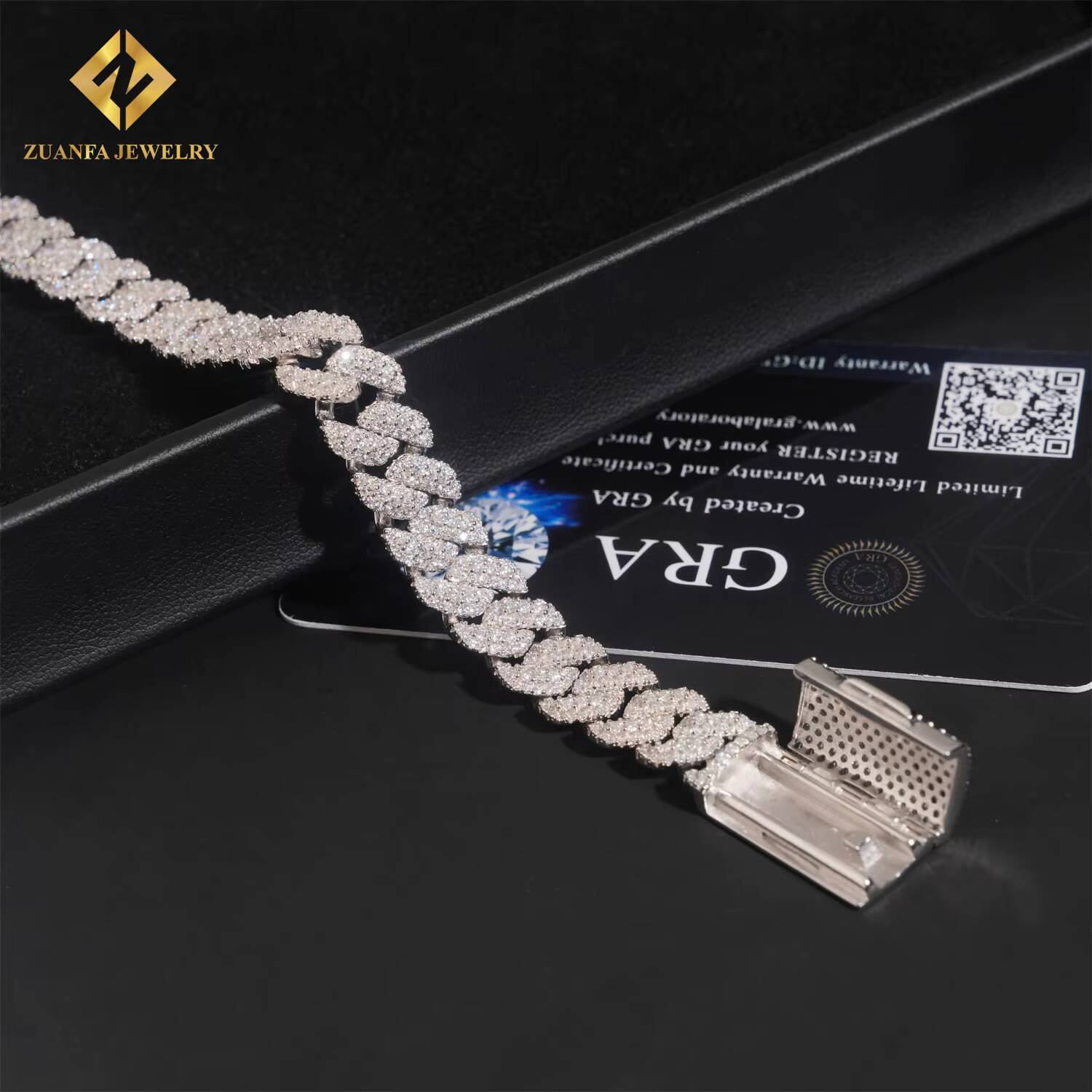 High-end 10mm Cuban Sier Boutique Jewelry Iced Out Hip-hop Moissanite Bracelet