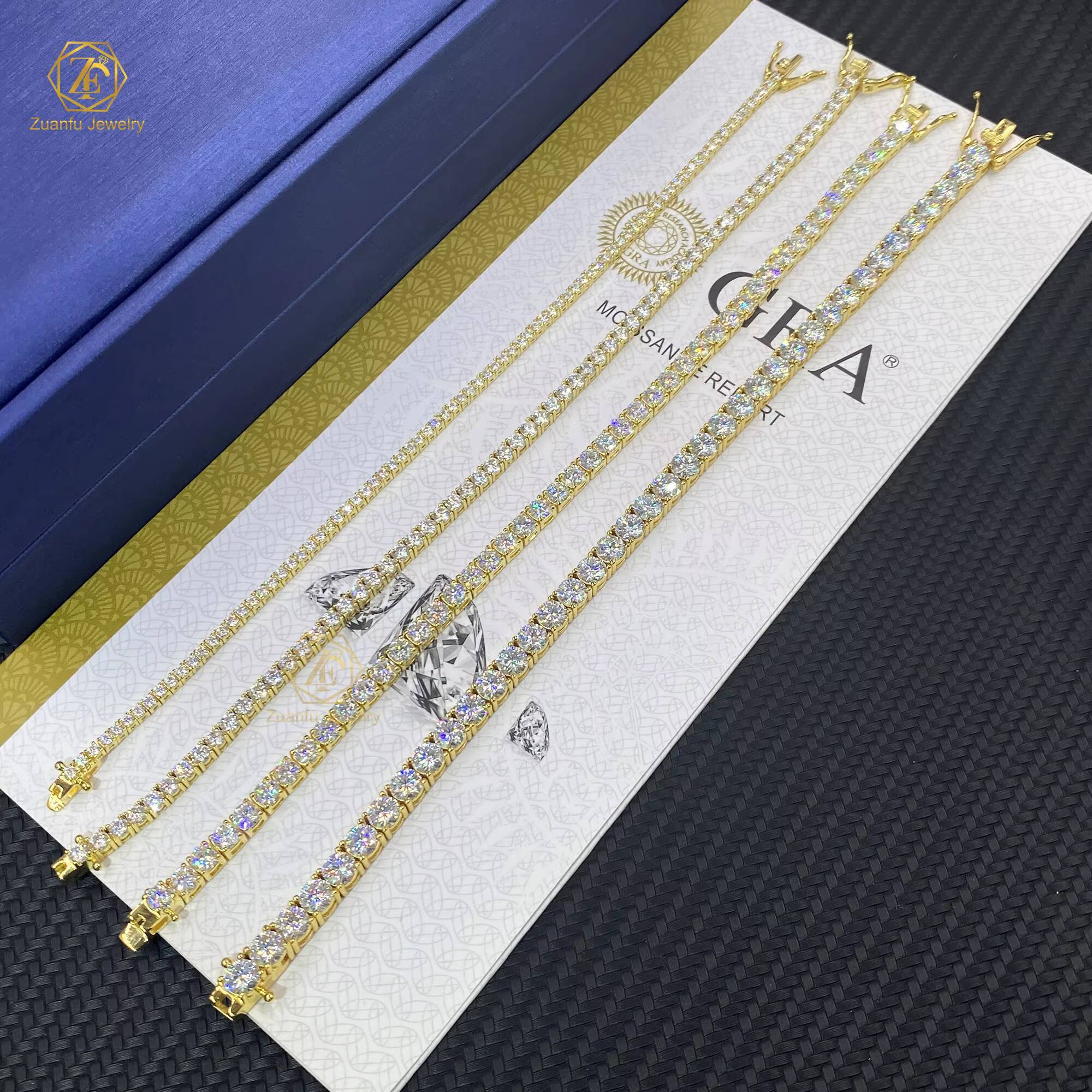 Shinny D VVS Ice Hip-Hop Tested by Tester 3mm 4mm 5mm Laboratory Silicon Tennis Bracelet