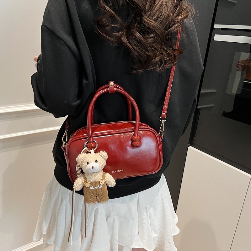 designer High-End Bowling Bag 2025 New Simple Boston Handbag Versatile Shoulder Crossbody Small Square Bag for Women